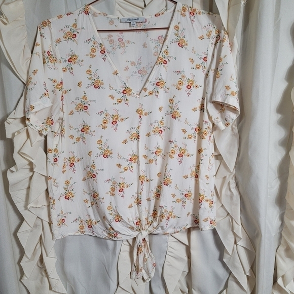 Madewell Novel Tie-Front Top in Windowbox Floral XS - Picture 2 of 6